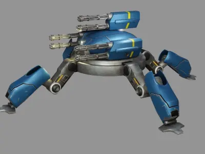 Sci Fi Quad Bot - Low Poly - Game Ready - PBR Low-poly 3D model