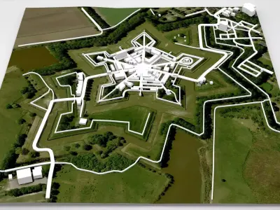 Fort Bourtange Groningen Netherlands 3D model