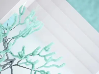 Abstract building with pool 3D model