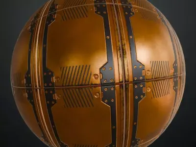 Orange Metal Plate PBR Seamless Texture