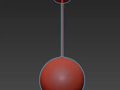 OXFORD gold pendant light with glass globe 3D model