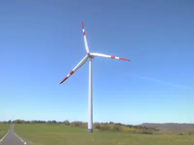 Wind Turbin - Animated and Low-Poly  Low-poly 3D model