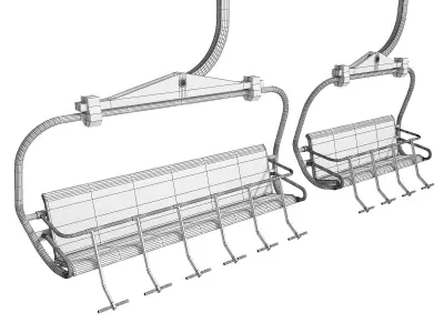 Skis Chairlift 3D model