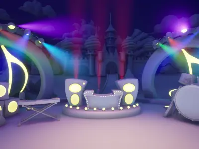 Asset UE4 - Cartoons - Background - Stage- Hight Poly 3D model