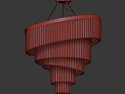 Gold Plated Spiral Crystal Designer Chandelier 3D model