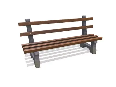 Outdoor Bench Low-poly PBR Low-poly 3D model