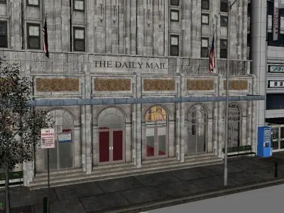 US Low Poly Game and Animation Ready City 3D model Low-poly 3D model