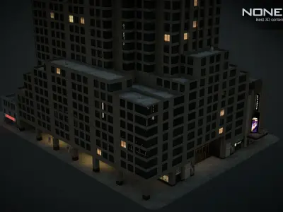NYC Building 1685 Broadway Theater Low-poly 3D model
