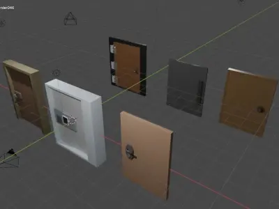 Doors in program Low-poly 3D model