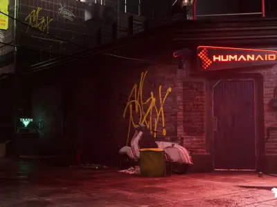 Cyberpunk Kyiv Environment Low-poly 3D model