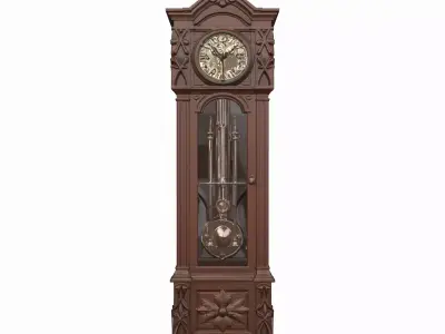 Exquisite 3D Model of Mahogany Grandfather Clock 3D model