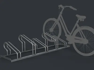 Bike Rack 4 PBR Game Ready Low-poly 3D model