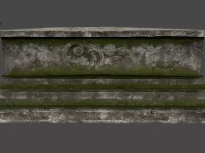 Tomb 2 gravestone Low-poly 3D model