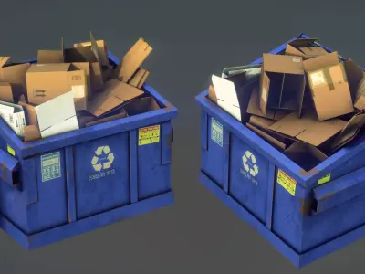 RECYCLING DUMPSTER Low-poly 3D model