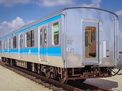 Rigged Train Japan Keihin-Tohoku E233 Series 3D model