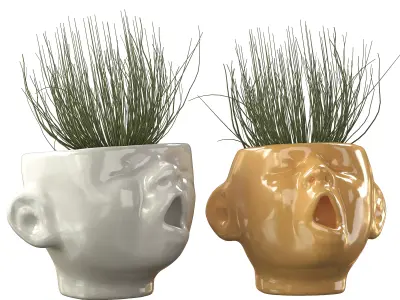 Baby Head Pot Planter 3D model