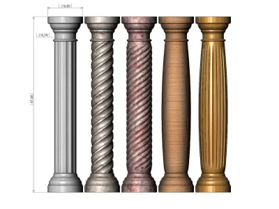 Miniature model making columns 3D print model