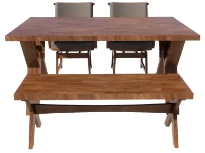 dining set 4 seat 3D model