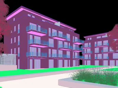 GERMAN HOUSE 1 - NIGHT Low-poly 3D model