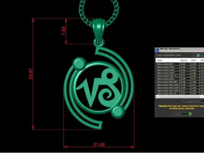 Galaxy apricom Light Gold Pendant Version 8 3D print model