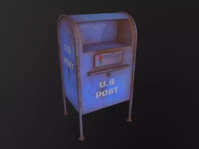 Post Box 3D Model Low-poly 3D model
