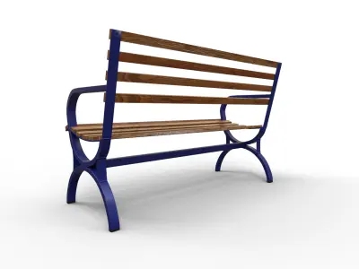 Street Bench Pack 3 Low-poly 3D model