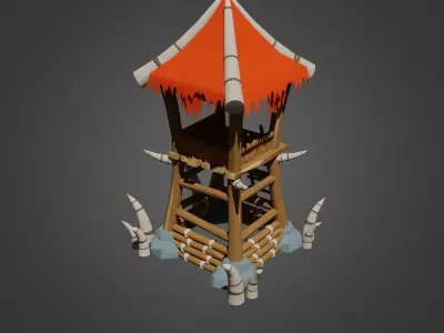 Goblins and Orcs tower Low-poly 3D model