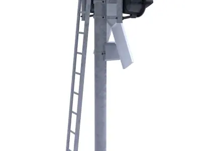 Rail Crossing Traffic Light 3 3D model