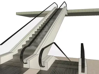 Parametric Two Level Based Escalator Revit Family 3D model