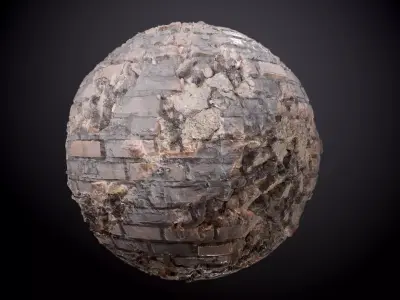 Brick Wall Sloppy Concrete Seamless PBR Texture Texture