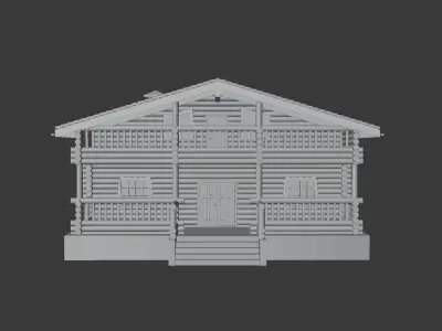 Log Cabin Painted  3D model