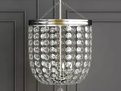Archer 5 Light Crystal Polished Chrome Chandelier 3D model
