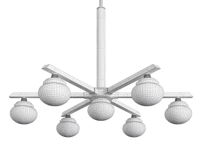 CLASSIC 7 LIGHT DIMMABLE LED CHANDELIER Low-poly 3D model
