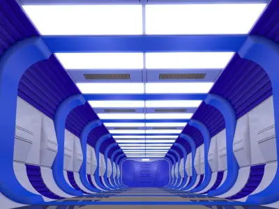 Sci Fi Corridor  3D model 17