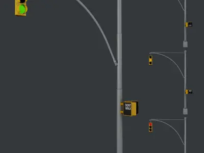 Traffic Light Pack Low Poly Game Ready Low-poly 3D model