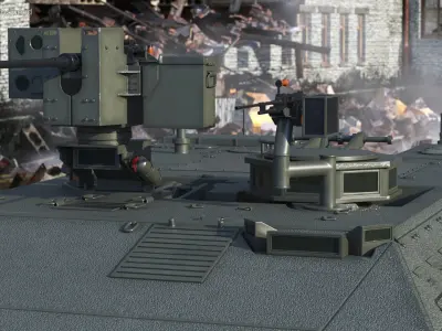  Israeli Namer APC with Machine Gun Station Rigged 