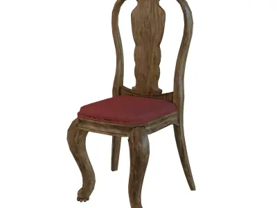 Low-Poly 3D Antique Chair Free low-poly 3D model