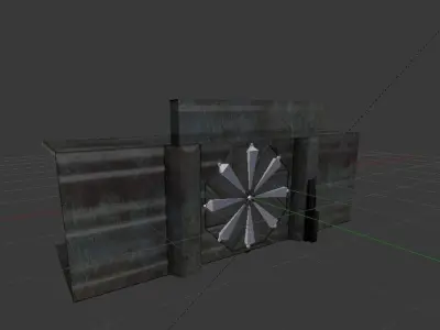 Door component 4 rigged and animated Free low-poly 3D model