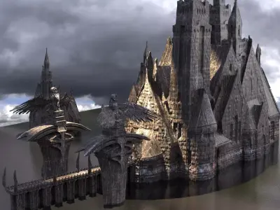 Romanian town Fantasy version  3D model