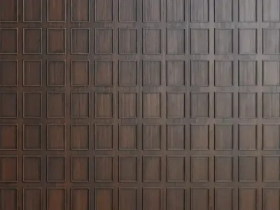 Traditional Carved Diamond Wood Wall Panels PBR Texture