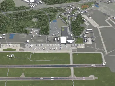 Novgorod Airport Low-poly 3D model