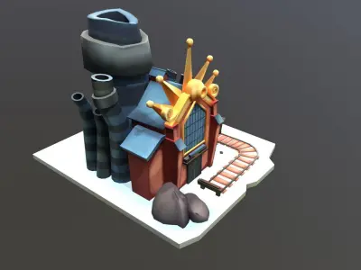 Stylized Coal Mine Low-poly 3D model