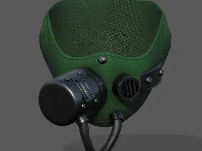 Gas mask protection futuristic respirator  Low-poly 3D model