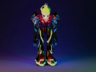 Alien Robot Low-poly 3D model