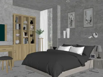 Bedroom Completely finished 3d scene 3D model