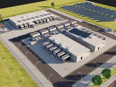  Data Center With Interior and Landscape 