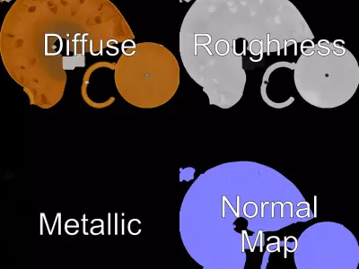 Textured Stone Basin model pack Low-poly 3D model