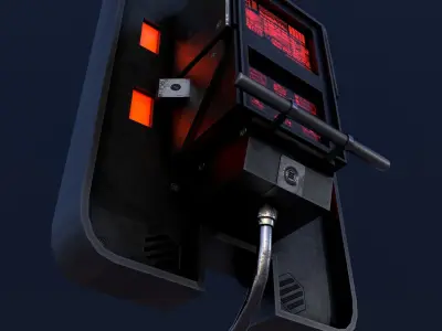 Sci-Fi Console-Computer 3 Low-poly 3D model