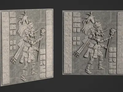 18 Mayan Temple Walls - 250510 Low-poly 3D model