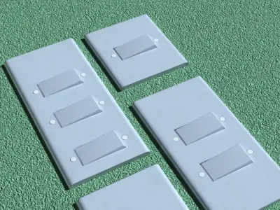 low poly 5 light  switches Low-poly 3D model